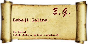 Babaji Galina névjegykártya